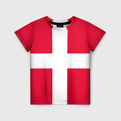 Детская футболка Дания Флаг Дании