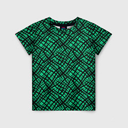 Детская футболка Абстрактный зелено-черный узор