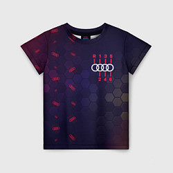 Детская футболка Audi - Gearbox - Hexagon Pattern