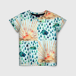 Детская футболка Осенний паттерн: Дождь и солнце