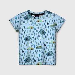 Детская футболка Дождливая осень Тучки и дождь
