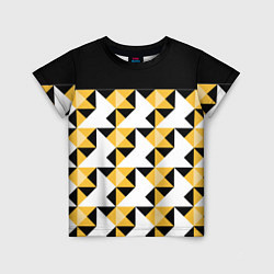 Детская футболка Черно-желтый геометрический