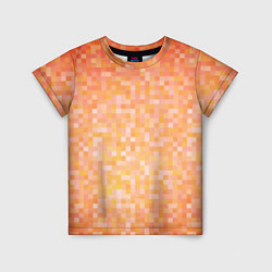 Детская футболка Оранжевая пиксель абстракция
