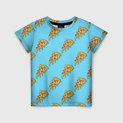 Детская футболка Пицца паттерн на голубом