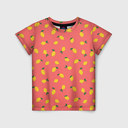 Детская футболка Лимоны на кораловом