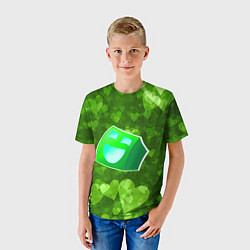Футболка детская Geometry Dash: Green Love Z, цвет: 3D-принт — фото 2
