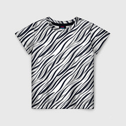 Детская футболка Черно-белый полосатый тигровый
