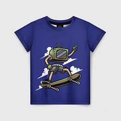 Футболка детская Телевизор скейтбордист, цвет: 3D-принт
