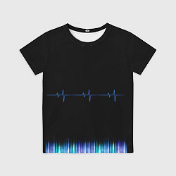 Детская футболка Темный принт с кардиограммой