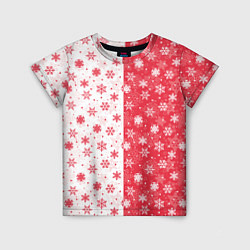 Детская футболка Снежинки - новогодние узоры