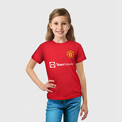 Футболка детская Бруну Фернандеш форма Манчестер Юнайтед 20212022, цвет: 3D-принт — фото 2