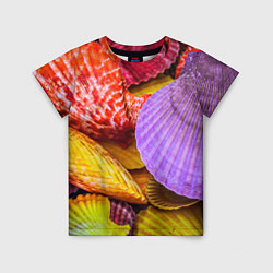 Детская футболка Разноцветные ракушки multicolored seashells
