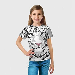 Футболка детская Белый снежный тигр, цвет: 3D-принт — фото 2