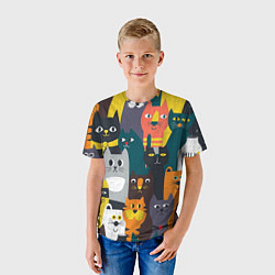 Футболка детская Крутые коты, цвет: 3D-принт — фото 2