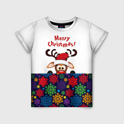 Детская футболка Merry Christmas оленёнок