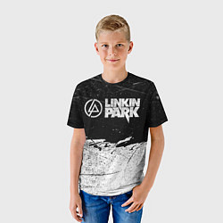 Футболка детская Линкин Парк Лого Рок ЧБ Linkin Park Rock, цвет: 3D-принт — фото 2