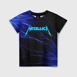 Детская футболка METALLICA BLUE FLASH МЕТАЛЛИКА СИНИЕ МОЛНИИ