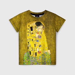 Детская футболка Влюблённые поцелуй художник Климт
