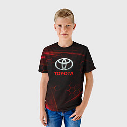 Футболка детская Toyota Неоновые соты, цвет: 3D-принт — фото 2