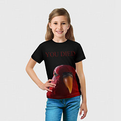 Футболка детская Красный попугай Red parrot, цвет: 3D-принт — фото 2