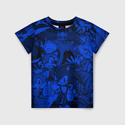 Детская футболка SONIC BLUE PATTERN СИНИЙ ЁЖ