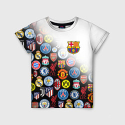 Футболка детская FC BARCELONA LOGOBOMBING, цвет: 3D-принт