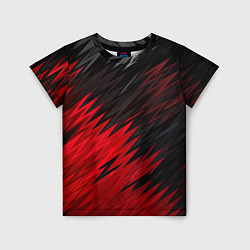 Детская футболка ЧЁРНО КРАСНЫЕ КРАСКИ RED BLACK STRIPES