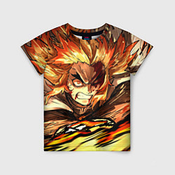 Футболка детская Убийца демонов - Ренгоку Кёджуро, цвет: 3D-принт