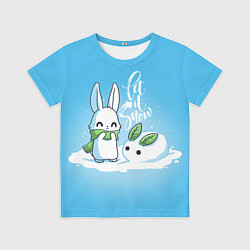 Детская футболка Let it snow Зайчик и снежок