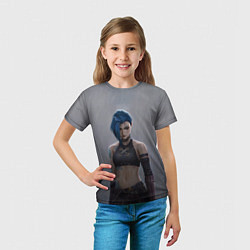 Футболка детская Джинкс под дождём, цвет: 3D-принт — фото 2