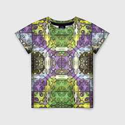 Детская футболка Коллекция Фрактальная мозаика Фиолетово-зеленый