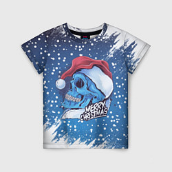 Детская футболка Merry Christmas Счастливого Рождества Skull