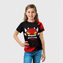 Футболка детская Geometry Dash: Demon Red Fire, цвет: 3D-принт — фото 2