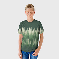 Футболка детская Елки-палки, хвойный лес, цвет: 3D-принт — фото 2