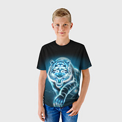Футболка детская НЕНОНОВЫЙ ТИГР 2022 NEON TIGER NEW YEAR, цвет: 3D-принт — фото 2