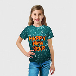 Футболка детская HAPPY NEW YEAR 2022 С НОВЫМ ГОДОМ, цвет: 3D-принт — фото 2