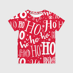 Футболка детская HO HO HO Новогодняя, цвет: 3D-принт