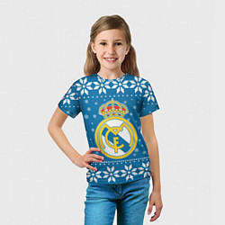 Футболка детская Реал Мадрид Новогодний, цвет: 3D-принт — фото 2
