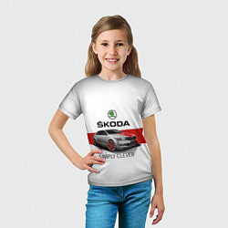 Футболка детская Skoda Rapid Sport, цвет: 3D-принт — фото 2