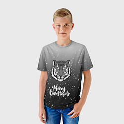 Футболка детская Merry Christmas Год Тигра 2022, цвет: 3D-принт — фото 2