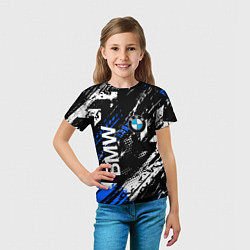 Футболка детская BMW следы от шин, цвет: 3D-принт — фото 2