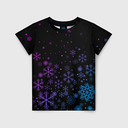 Детская футболка Новогодние снежинки Градиент