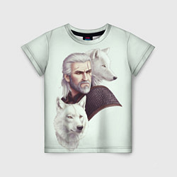 Детская футболка Ведьмак и белые волки