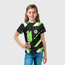 Футболка детская ШКОДА ГЕОМЕТРИЯ ЛИНИИ SKODA GEOMETRY SPORT, цвет: 3D-принт — фото 2