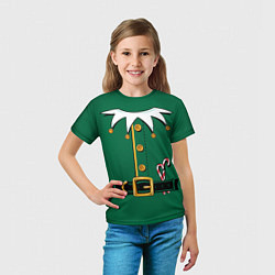Футболка детская Christmas Elf Outfit, цвет: 3D-принт — фото 2