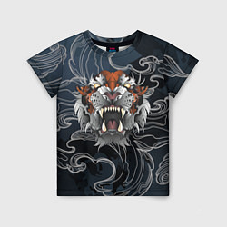 Детская футболка Рычащий Тигр в японском стиле