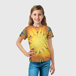 Футболка детская Солнечный цветок Абстракция 535-332-32, цвет: 3D-принт — фото 2
