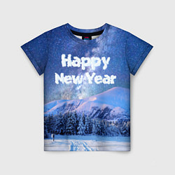 Детская футболка Космическая Зима Надпись Новый Год