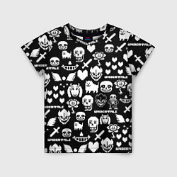 Детская футболка UNDERTALE PATTERN БЕЛЫЙ