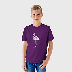 Футболка детская Фламинго в сиреневом, цвет: 3D-принт — фото 2